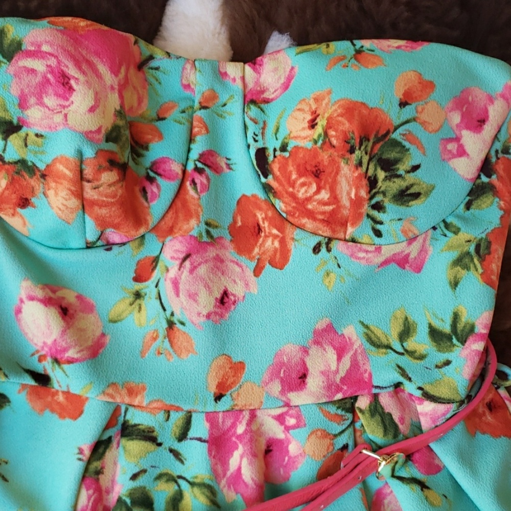 ALT.B STRIPLESS FLORAL MINI DRESS - Picture 3 of 5